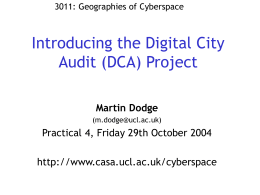 Introducing the Digital City Audit (DCA) Project