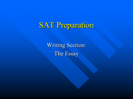 SAT Essay PPT - Mister Ambrose