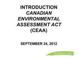 September 24 Session A CEAA Introduction