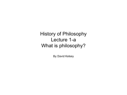 Philosophy 100 Lecture 1 What is philosophy?