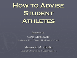 How to Advise Student Athletes