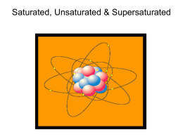 unsaturated solution - BCHSRegentsChemistry