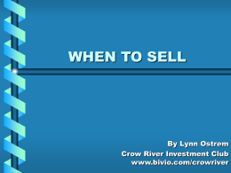 WHEN TO SELL