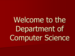 Welcome to the Department of Computer Science