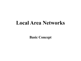 Local Area Networks Part I
