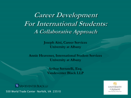 Career Development For International Students