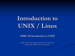 Introduction to UNIX / Linux