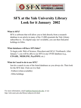 What is SFX? - Yale University Library