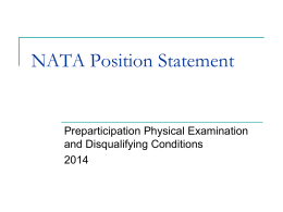 NATA Position Statement - The Institute for Collegiate Sports Medicine