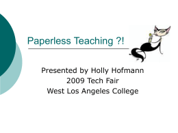 Paperless Teaching - West Los Angeles College