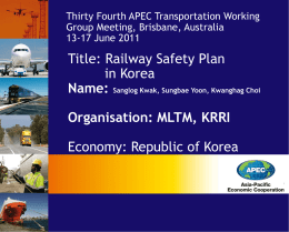 Rail Safety Korea - Transportation Working Group