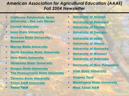 2004 Fall - AAAE Membership - American Association for