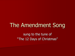 The Amendment Song redone!