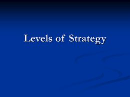 Levels of Strategy