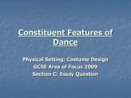 Constituent Features of Dance