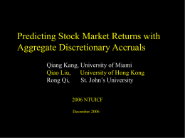 What Account for Aggregate Discretionary Accruals` Return