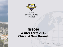 Security Scenarios And The Global Economy