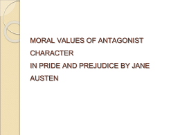 moral values of antagonist character in pride and