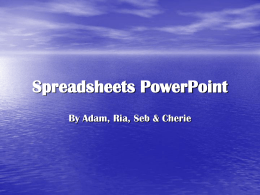 Spreadsheets PowerPoint