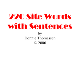 Site Word Powerpoint with Sentences
