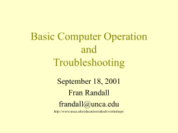 Basic Computer Operation and Troubleshooting