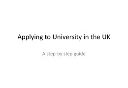 Applying to University in the UK - nancycjenkins