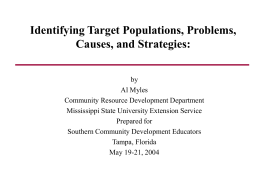 Identifying Target Populations, Problems, Causes, and Strategies: A