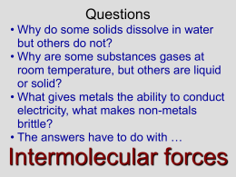 PowerPoint - Intermolecular Forces - Ionic, Dipole