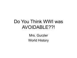 Do You Think WWI was AVOIDABLE??!