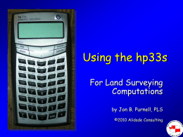 Using the hp33s