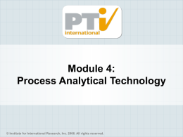 Module 4: Process Analytical Technology