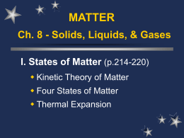 I. States of Matter