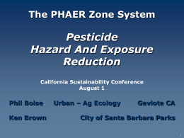 Pesticide Hazard and Exposure Reduction (PHAER) Zones