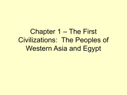 Chapter 1 – The First Civilizations: The Peoples