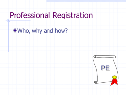 Professional Registration