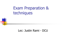 Exam Preparation - DCU Moodle 2011