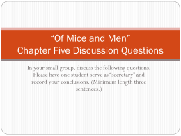 “Of Mice and Men” Chapter Five Discussion Questions