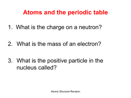 Atoms and the periodic table