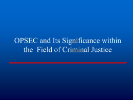 OPSEC and Law Enforcement - The Operations Security