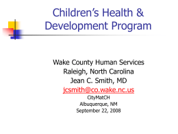 Children`s Health and Development Program