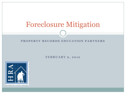 Foreclosure Mitigation