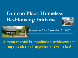 Duncan Plaza Homeless Encampment Re-housing