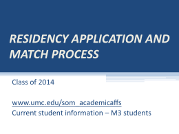 Residency Application and Match Process Checklist – 2013-2014
