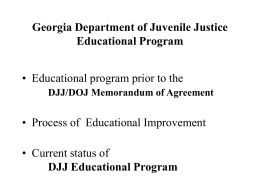 Georgia Department of Juvenile Justice Educational Program