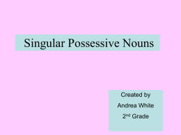 12 Singular Possessive Nouns