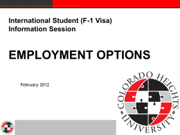 Employment Options Presentation