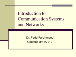 Introduction to Communications and Networks