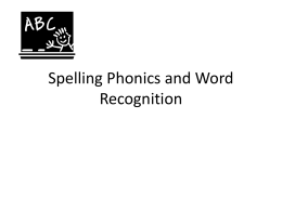 Phonics and Word Recognition Development