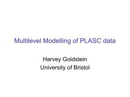 Multilevel Modelling of PLASC data