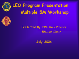 LEO 5M Lion Club Power Point Presentation - Final